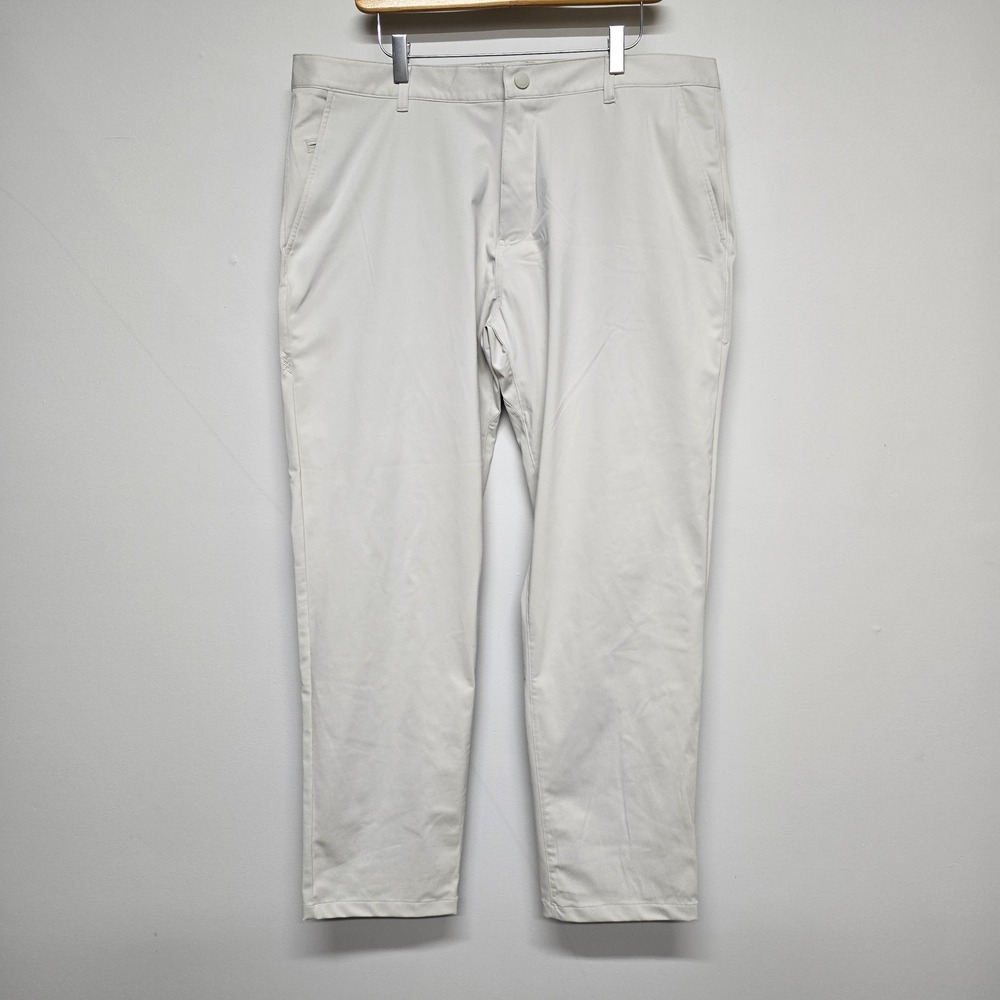 Rhone Commuter Pants Mens 38 Stone Gray Polyester Performance Golf Gorpcore